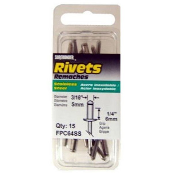 Fpc FPC FPC64SS Surebonder 15 Pack Medium Stainless Steel Rivet 652511